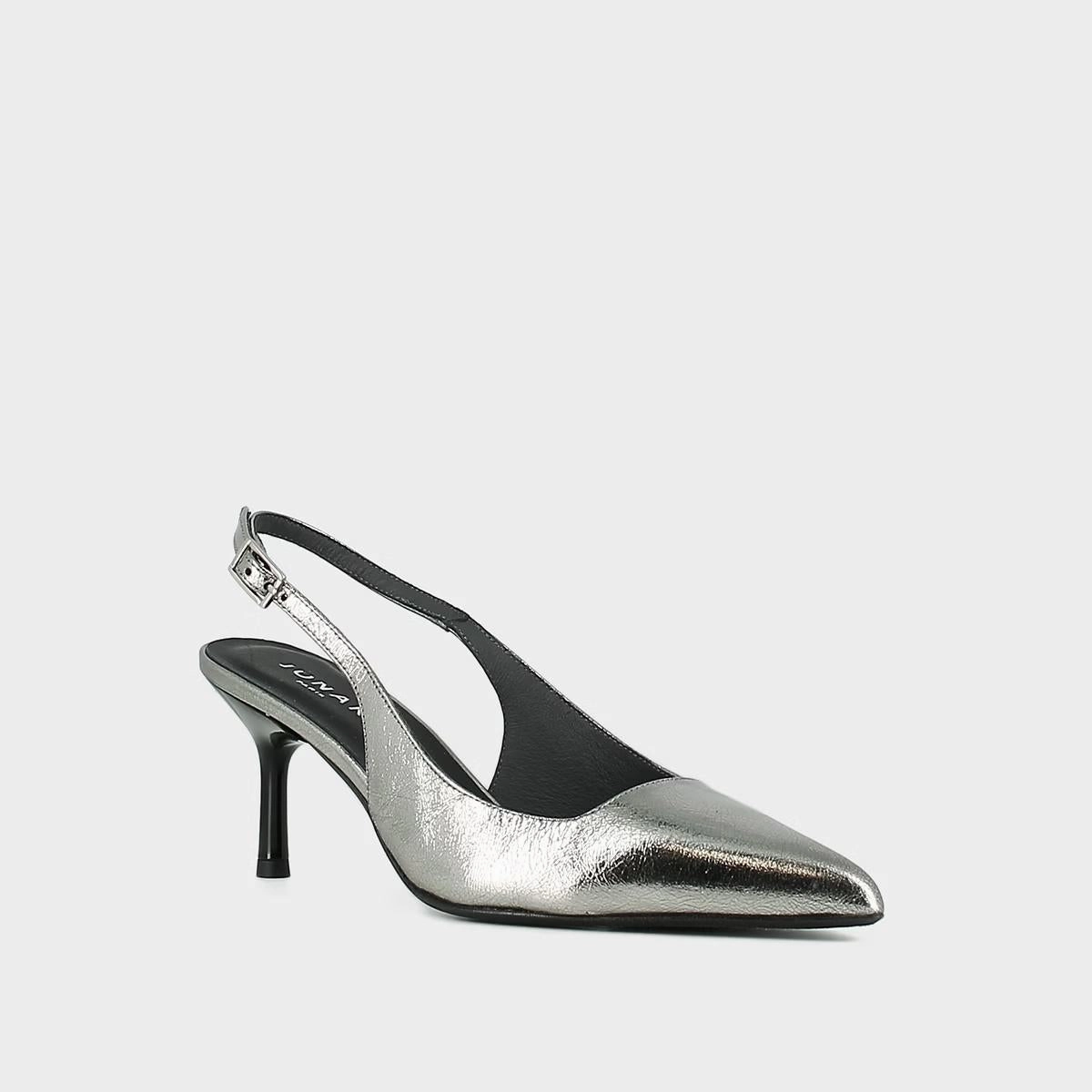 264-lise Diamantus Cuir Metal Argent-Fonce Stylish Footwear