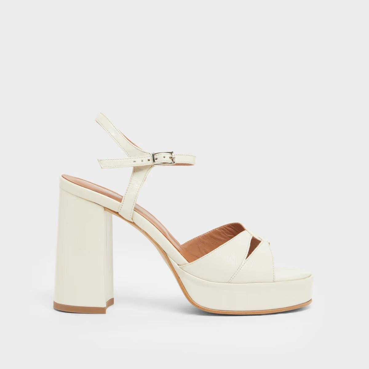 264-t Justine Cuir Brillan Ecru Stylish Footwear
