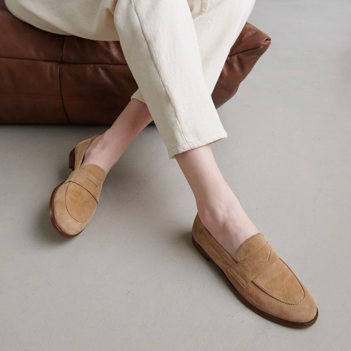 264- Thelma Velours Camel Stylish Footwear