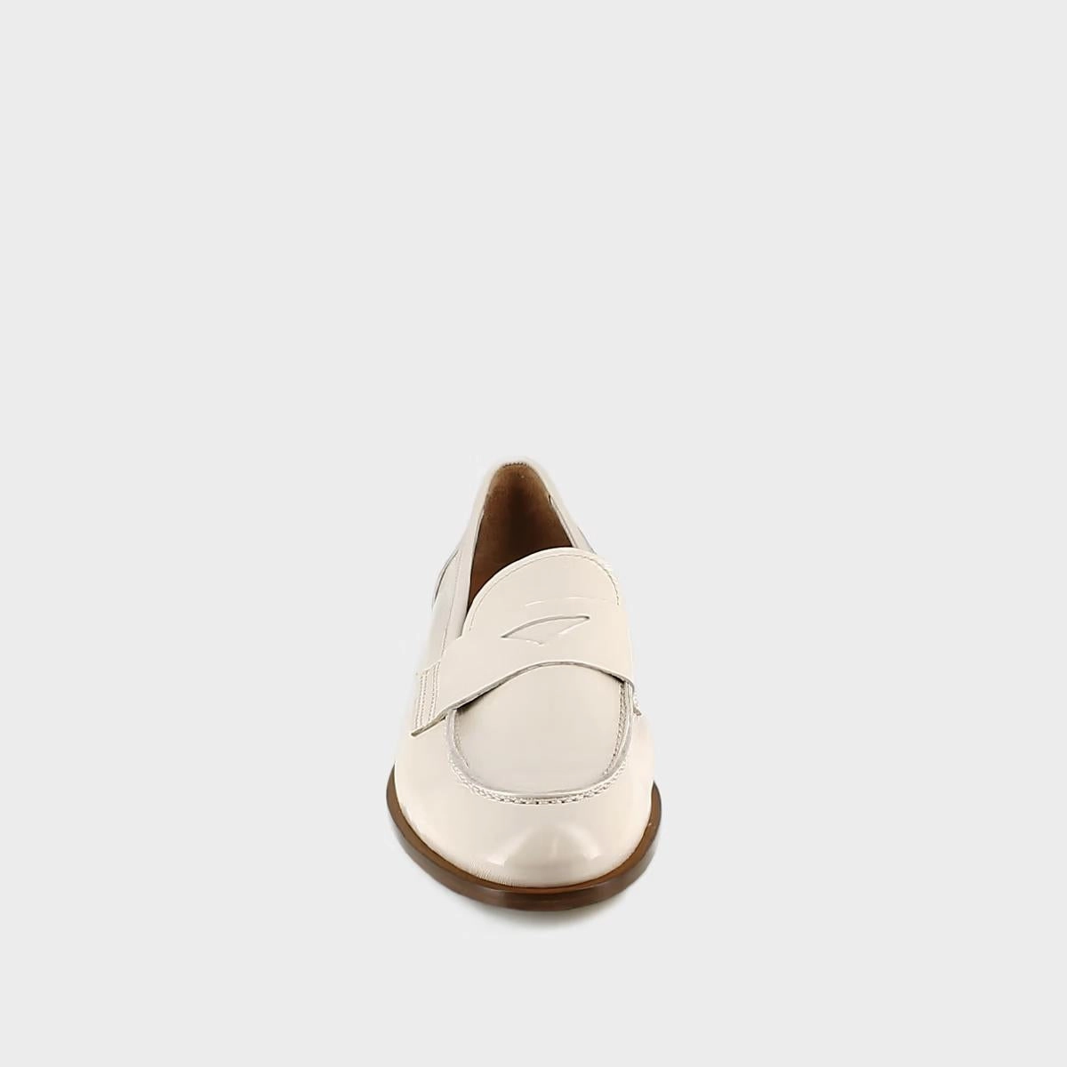 264- Thelma Vernis Plisse Ecru Stylish Footwear