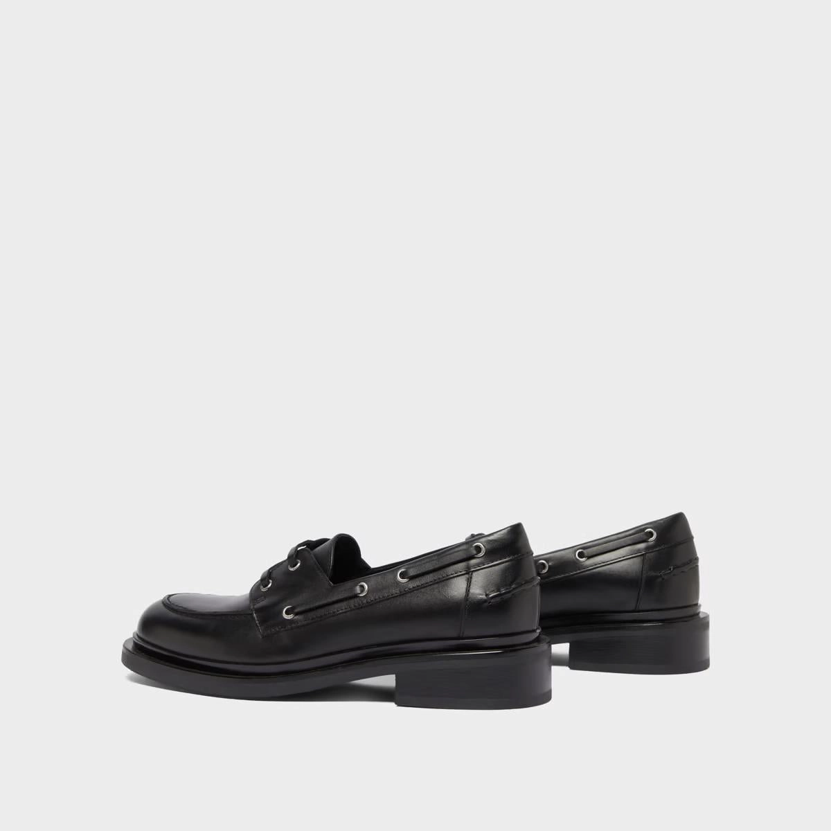 388- Paolo Cuir Noir Stylish Footwear