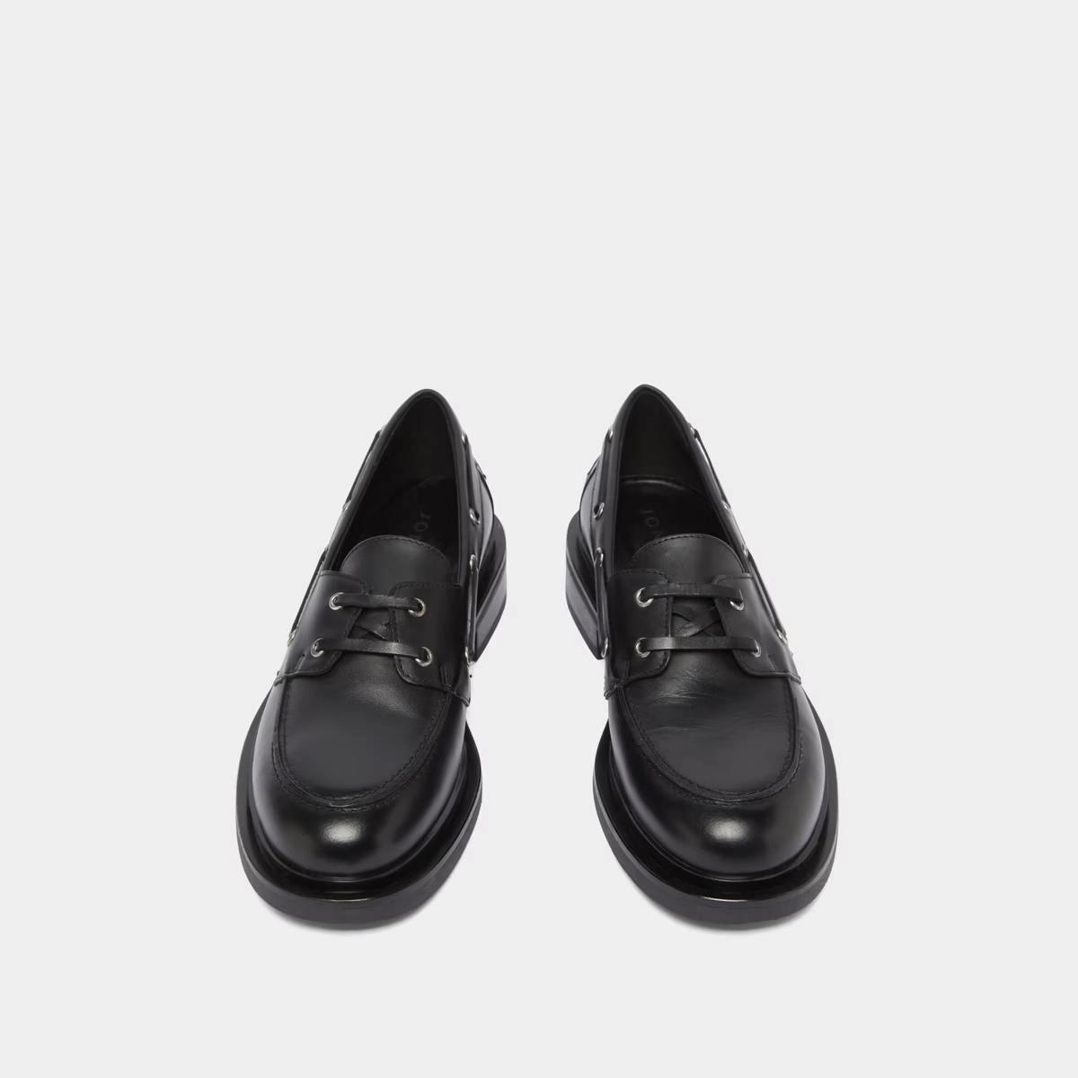 388- Paolo Cuir Noir Stylish Footwear