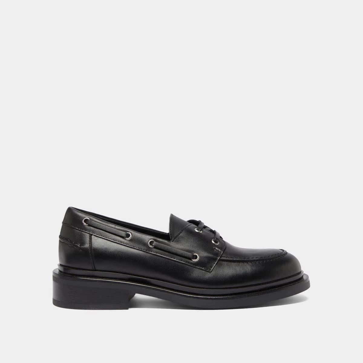 388- Paolo Cuir Noir Stylish Footwear