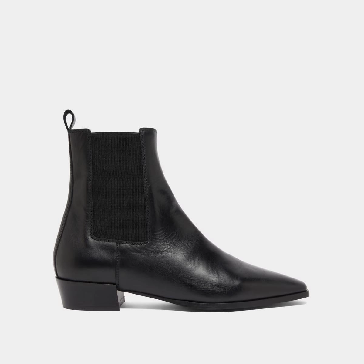388- Papaye Cuir Noir Stylish Footwear