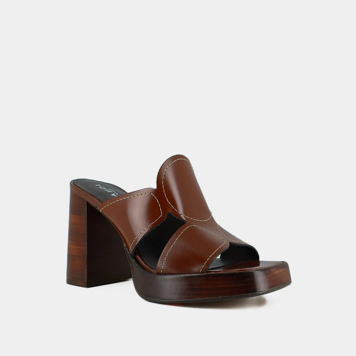 429- Belle Cuir Glace Marron Stylish Footwear