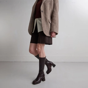 429- Betina Cuir Vieilli Chocolat Jonak women's stylish shoes with modern design