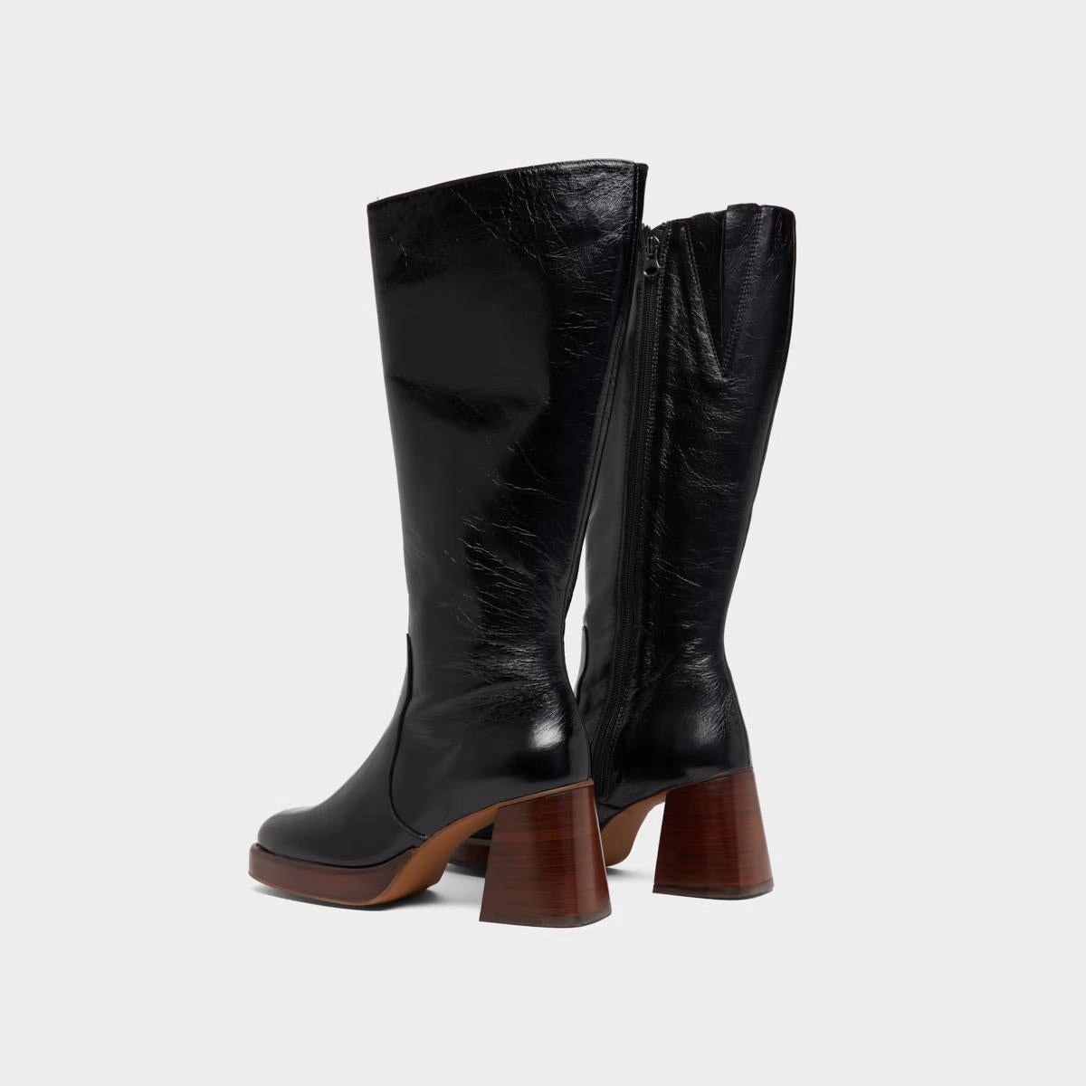 429- Betina Cuir Vieilli Noir Stylish Footwear