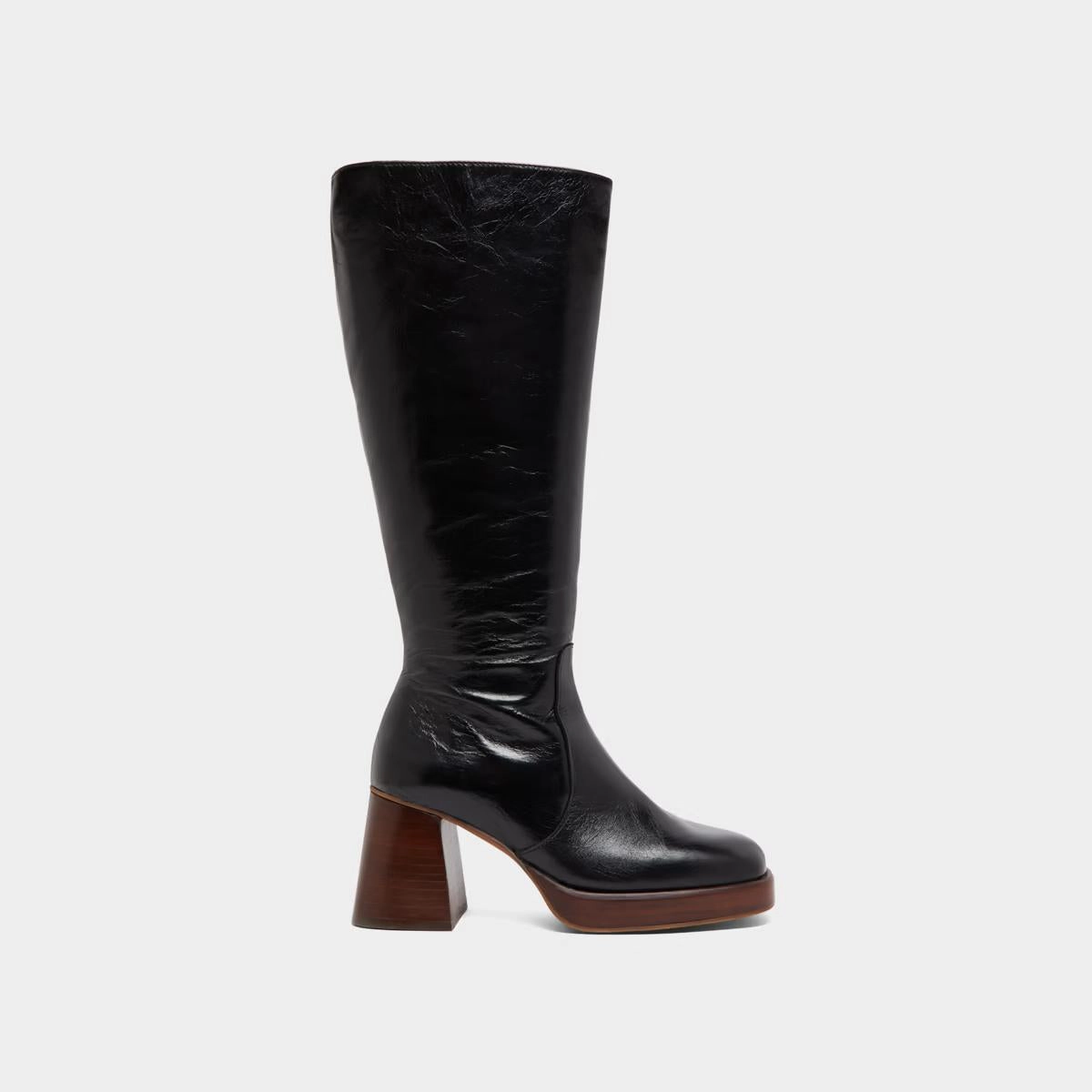 429- Betina Cuir Vieilli Noir Stylish Footwear