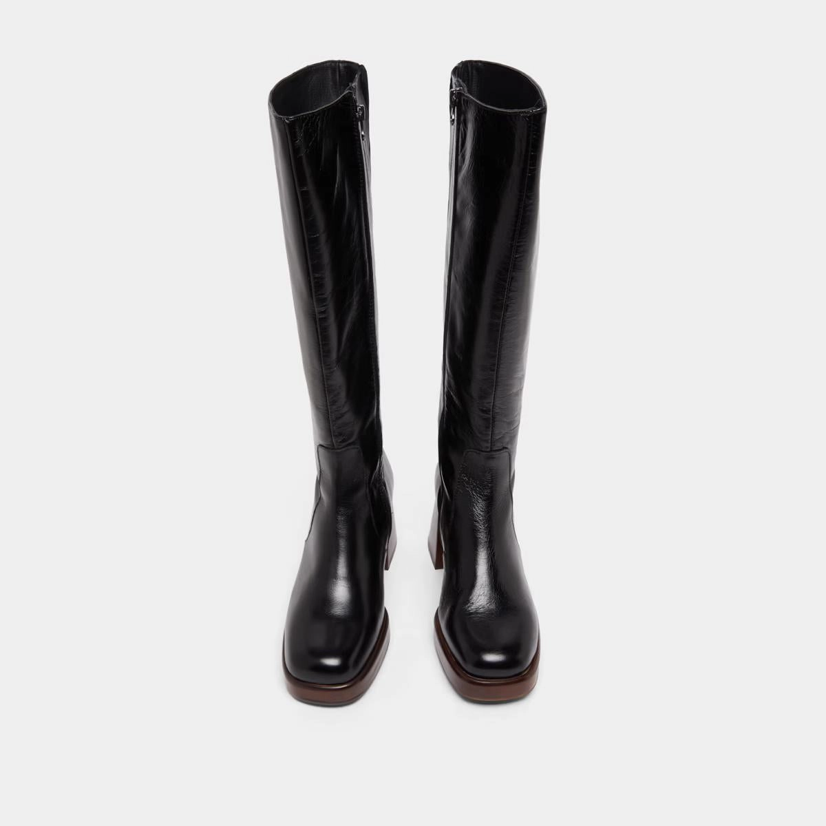 429- Betina Cuir Vieilli Noir Stylish Footwear