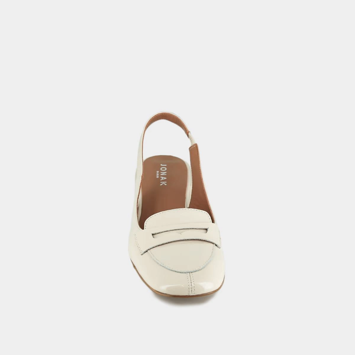 429- Bride Vernis Plisse Ecru Stylish Footwear