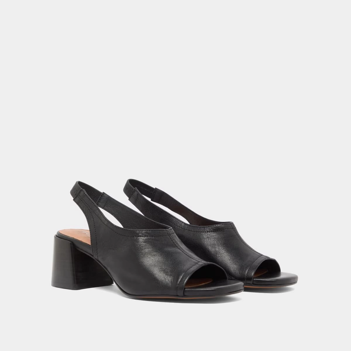 429- Brownie Cuir Noir Stylish Footwear