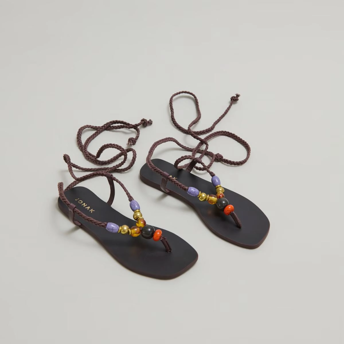 433- Sienna Cuir/corde Marron-Fonce-marron Jonak women's stylish shoes with modern design