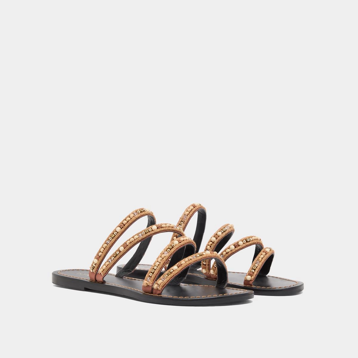 433- Suzanne Textile Beige Stylish Footwear