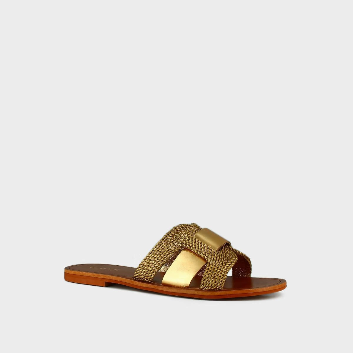 498- Wilou Corde/cuir Or-or Stylish Footwear