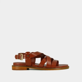 498- Woky Cuir Cognac Jonak women's stylish shoes with modern design