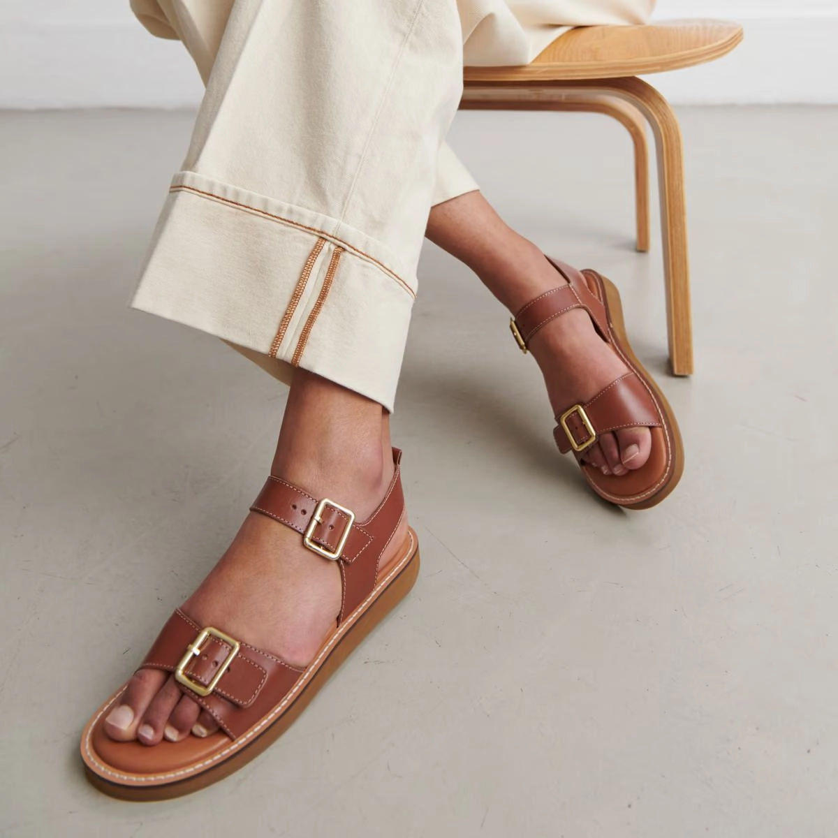 498- Woma Cuir Cognac Stylish Footwear