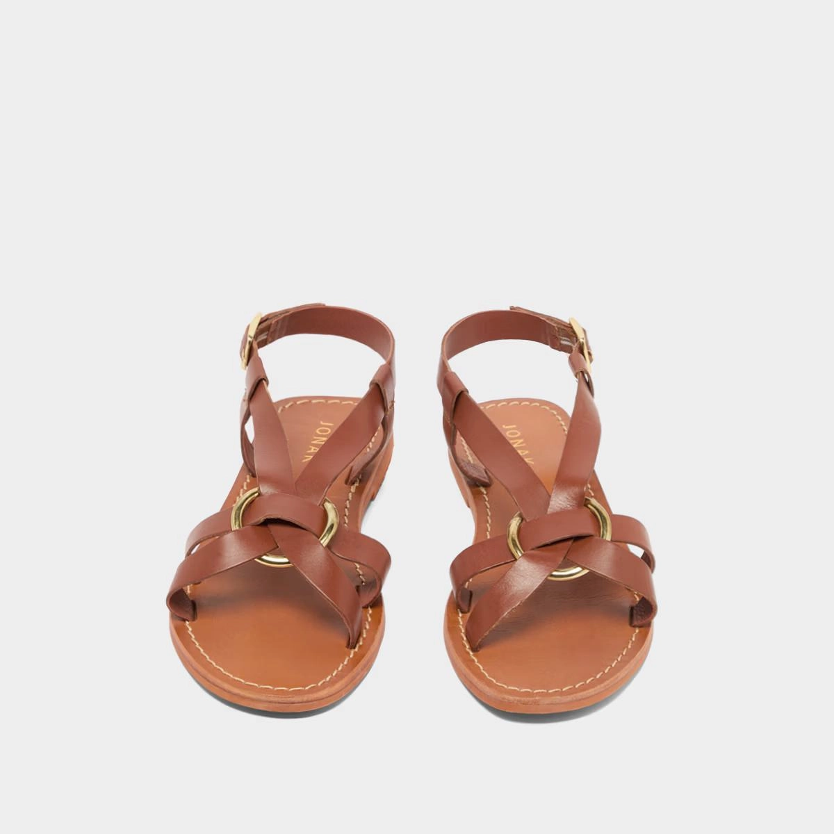 498- Woodstock Cuir Cognac Stylish Footwear
