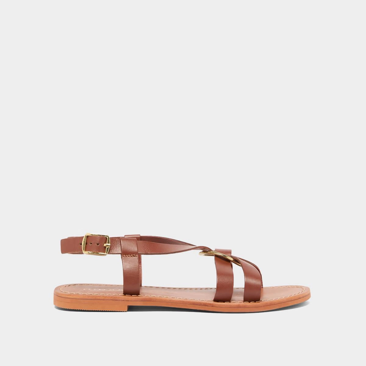 498- Woodstock Cuir Cognac Stylish Footwear