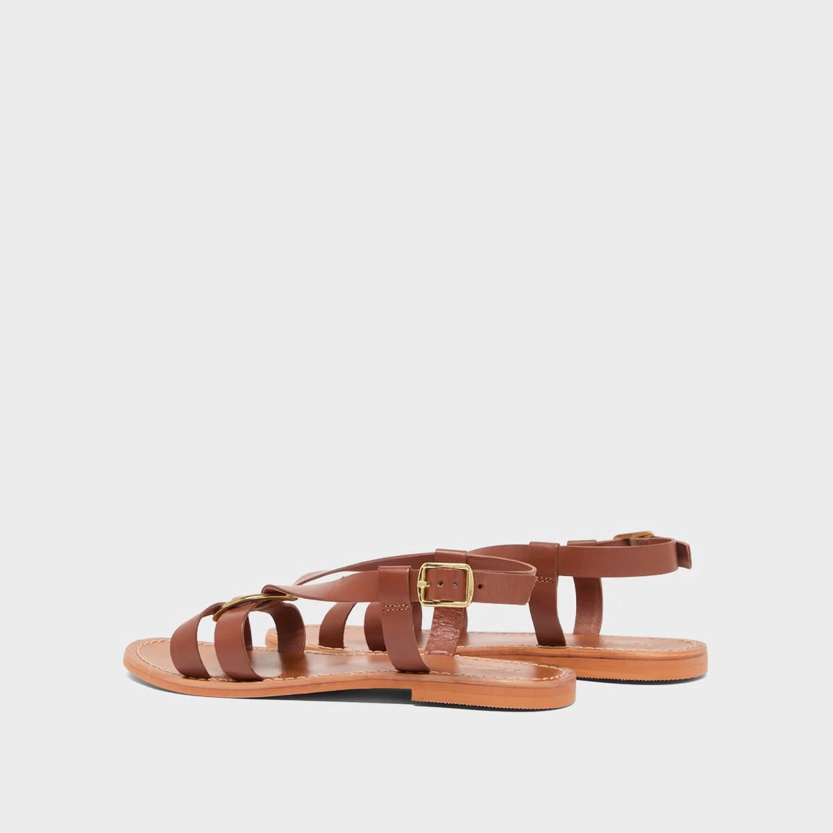 498- Woodstock Cuir Cognac Stylish Footwear