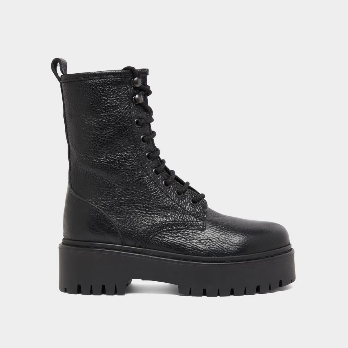 525- Robbo Cuir Graine Noir Stylish Footwear