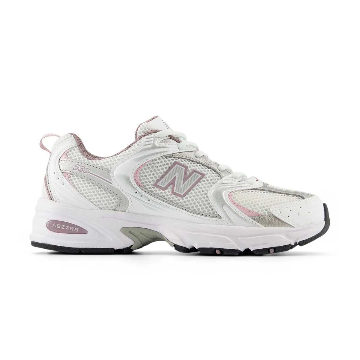 530 'White Silver Metallic Wine' New Balance retro-inspired sneakers