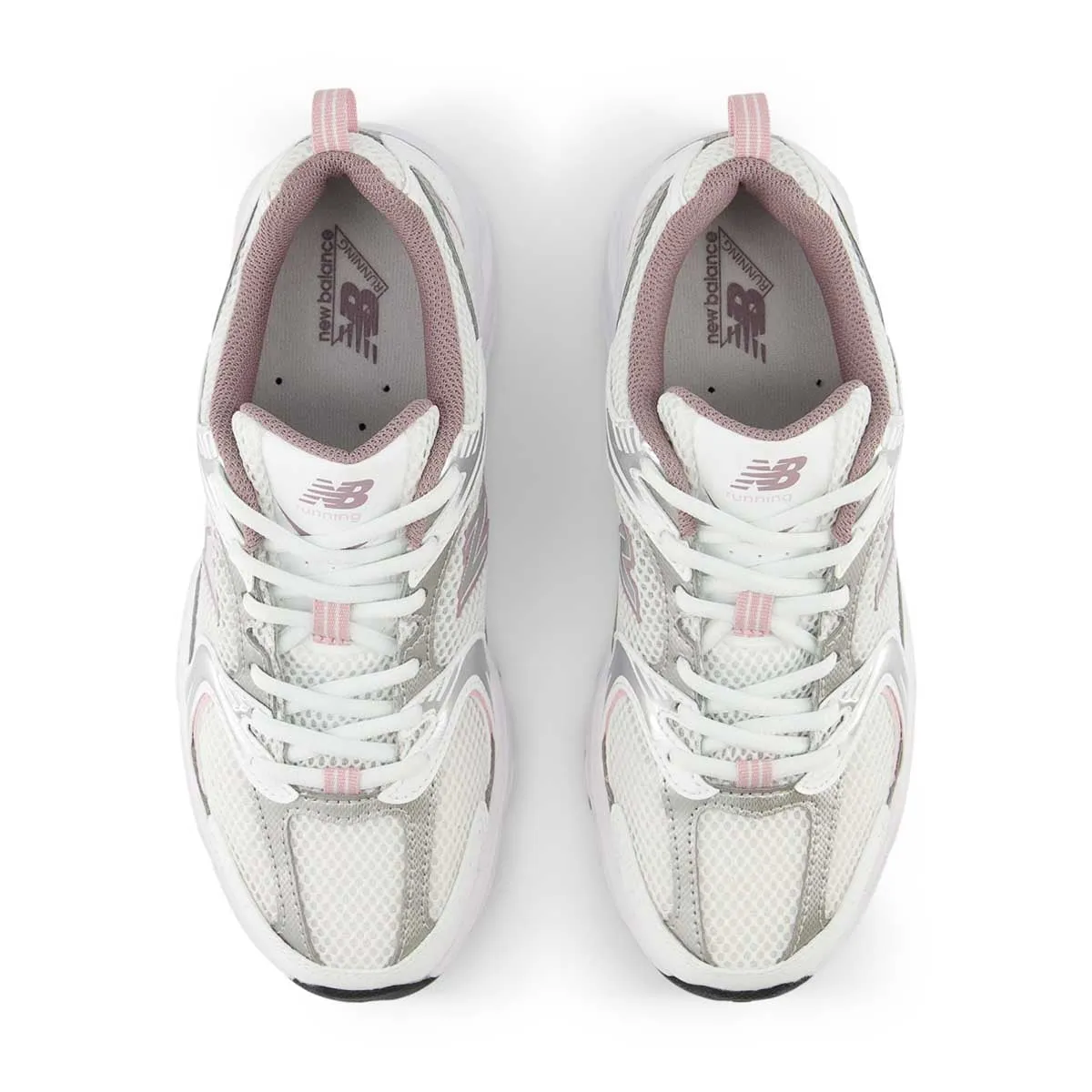 530 'White Silver Metallic Wine' New Balance sneaker close-ups