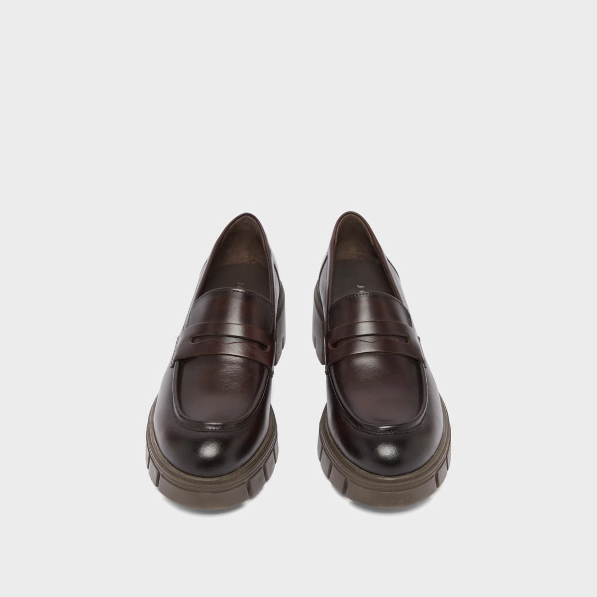 542- Aron Cuir Brun-Rouge Stylish Footwear