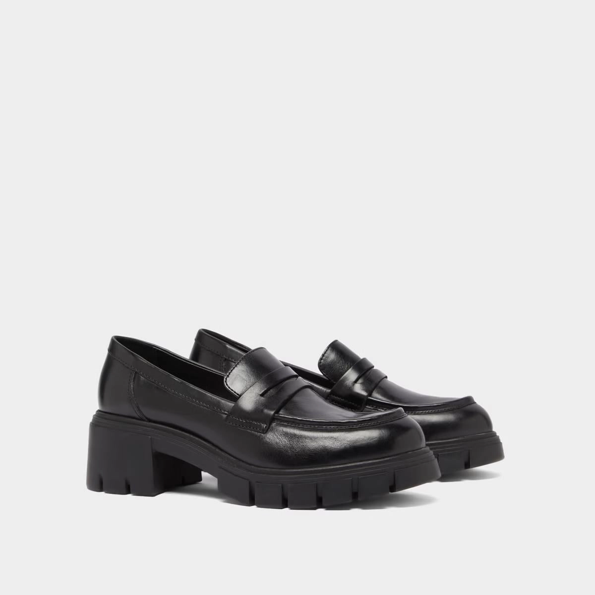 542- Aron Cuir Noir Stylish Footwear