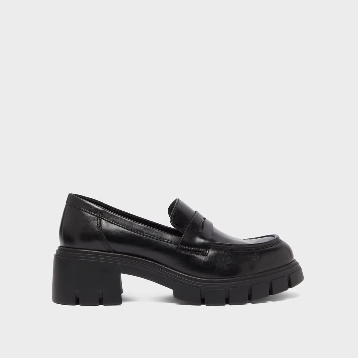 542- Aron Cuir Noir Stylish Footwear
