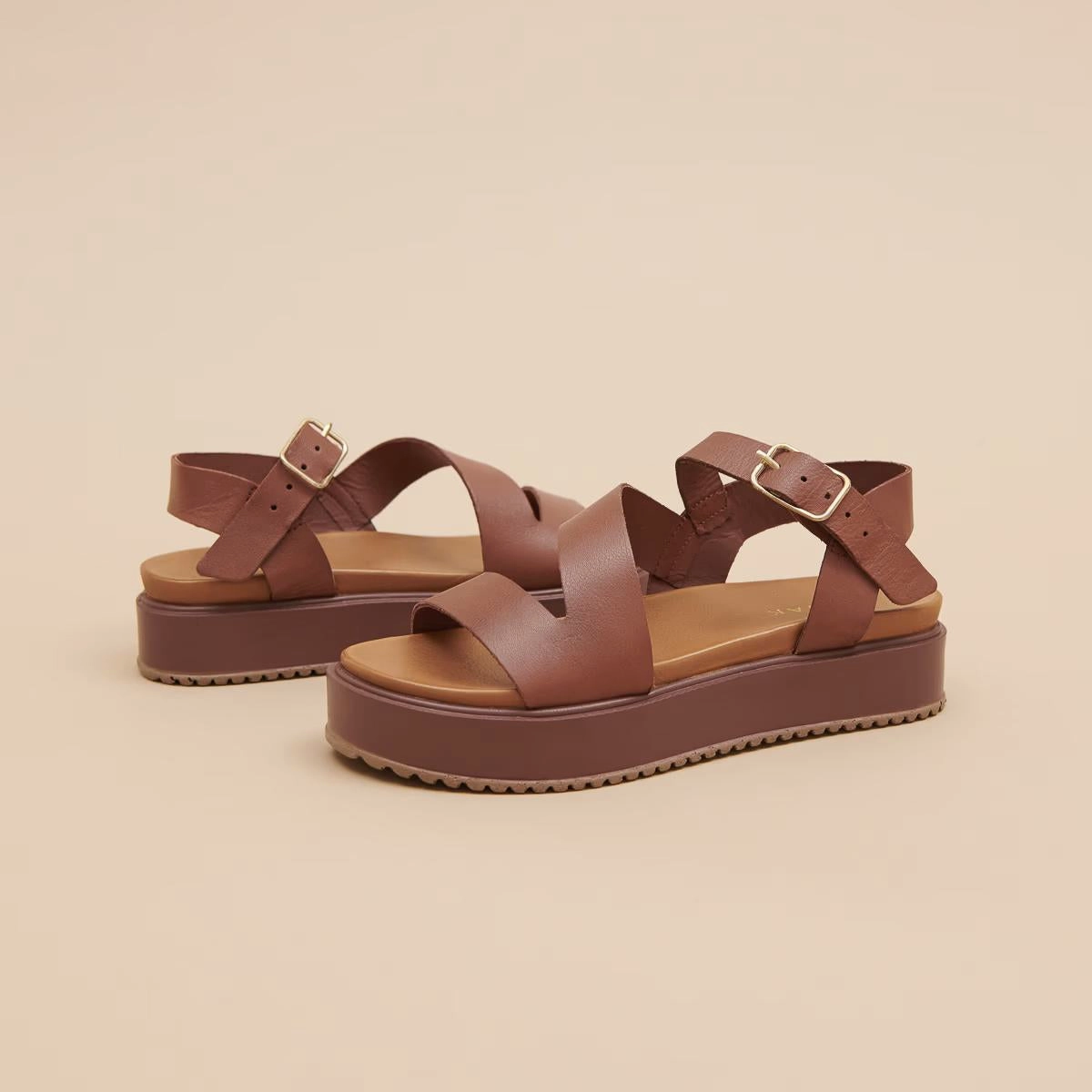 563- Isaure Cuir Marron Stylish Footwear