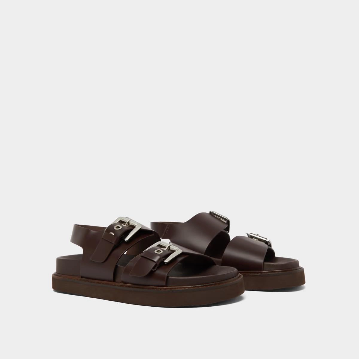 585- Lago Cuir Glace Marron-Fonce Stylish Footwear