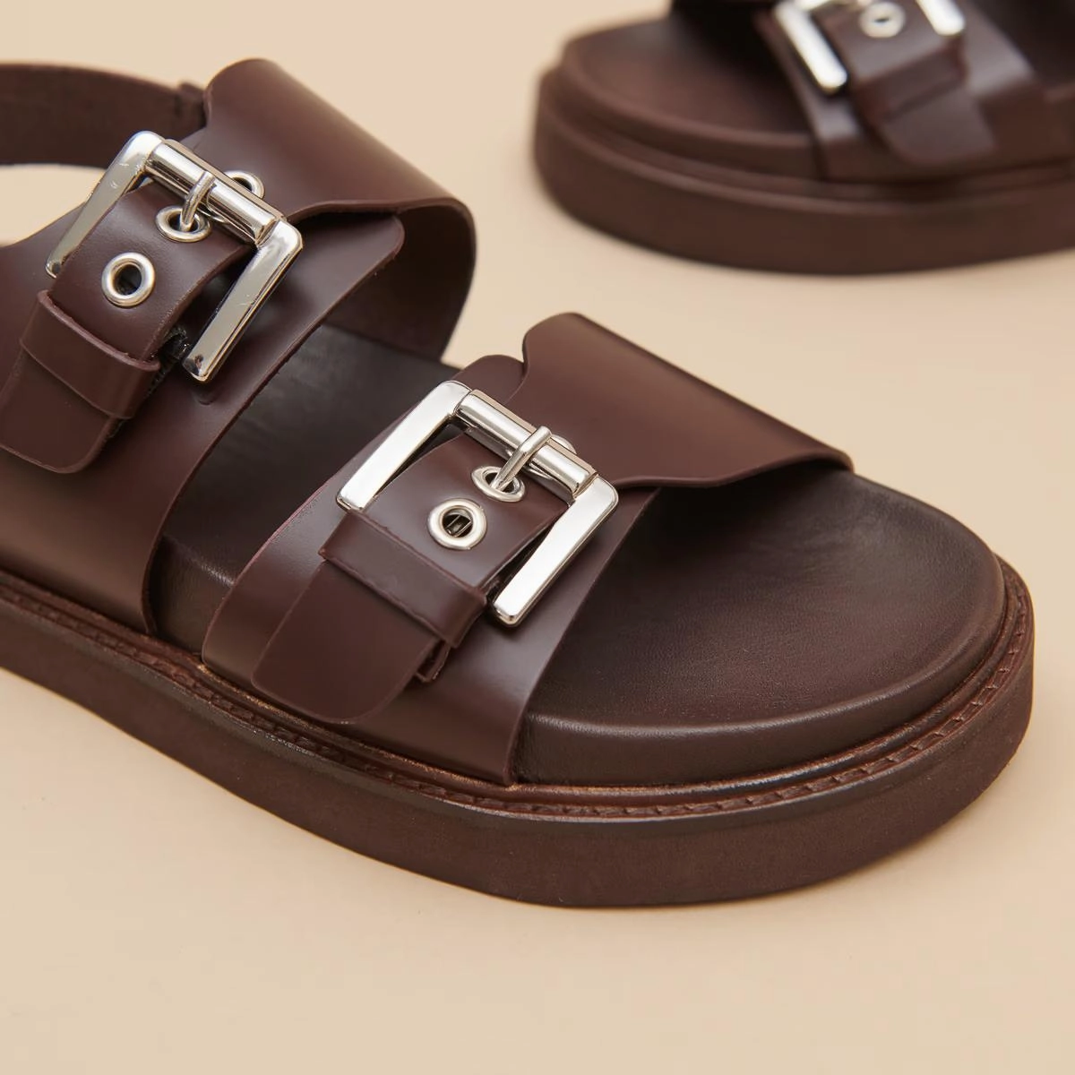 585- Lago Cuir Glace Marron-Fonce Stylish Footwear