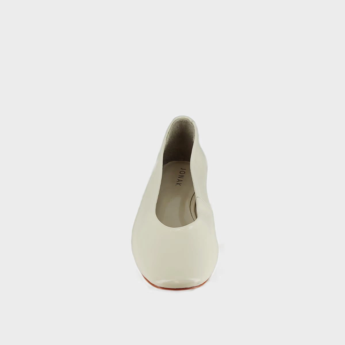 585- Lea Vernis Plisse Ecru Stylish Footwear