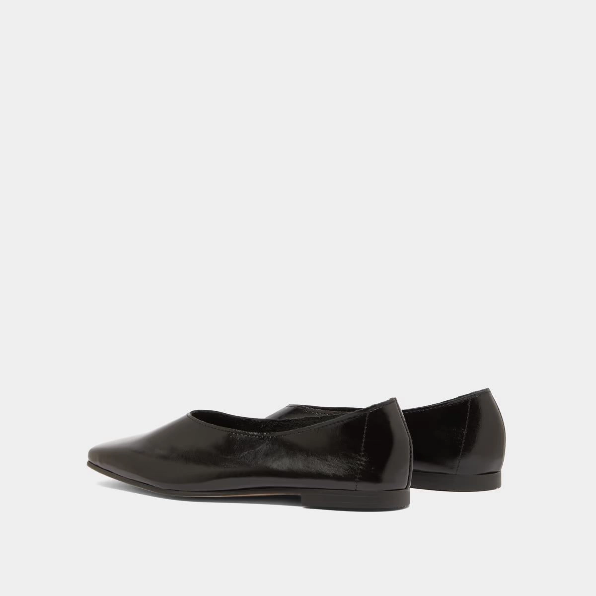 585- Lea Vernis Plisse Noir Stylish Footwear