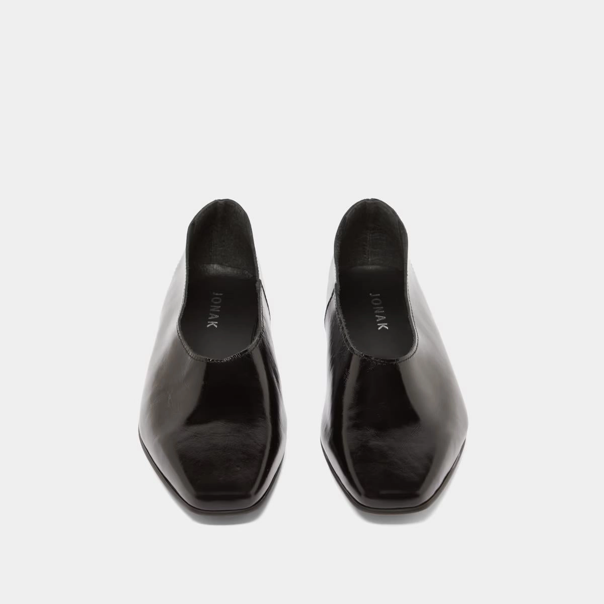 585- Lea Vernis Plisse Noir Stylish Footwear