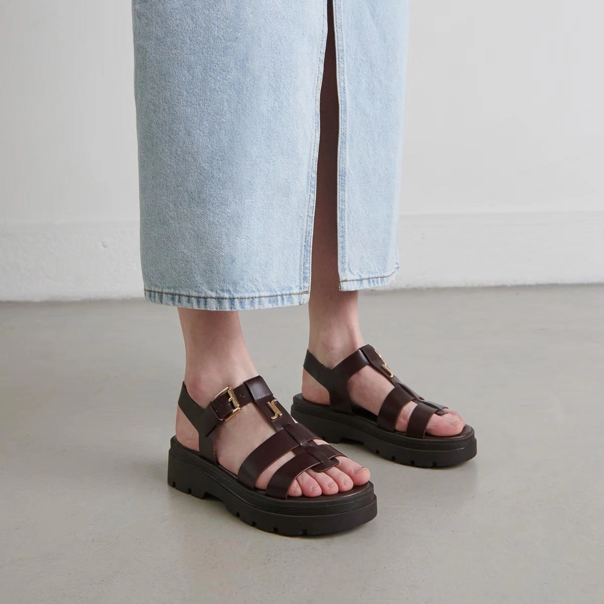 585- Londres Cuir Marron Stylish Footwear