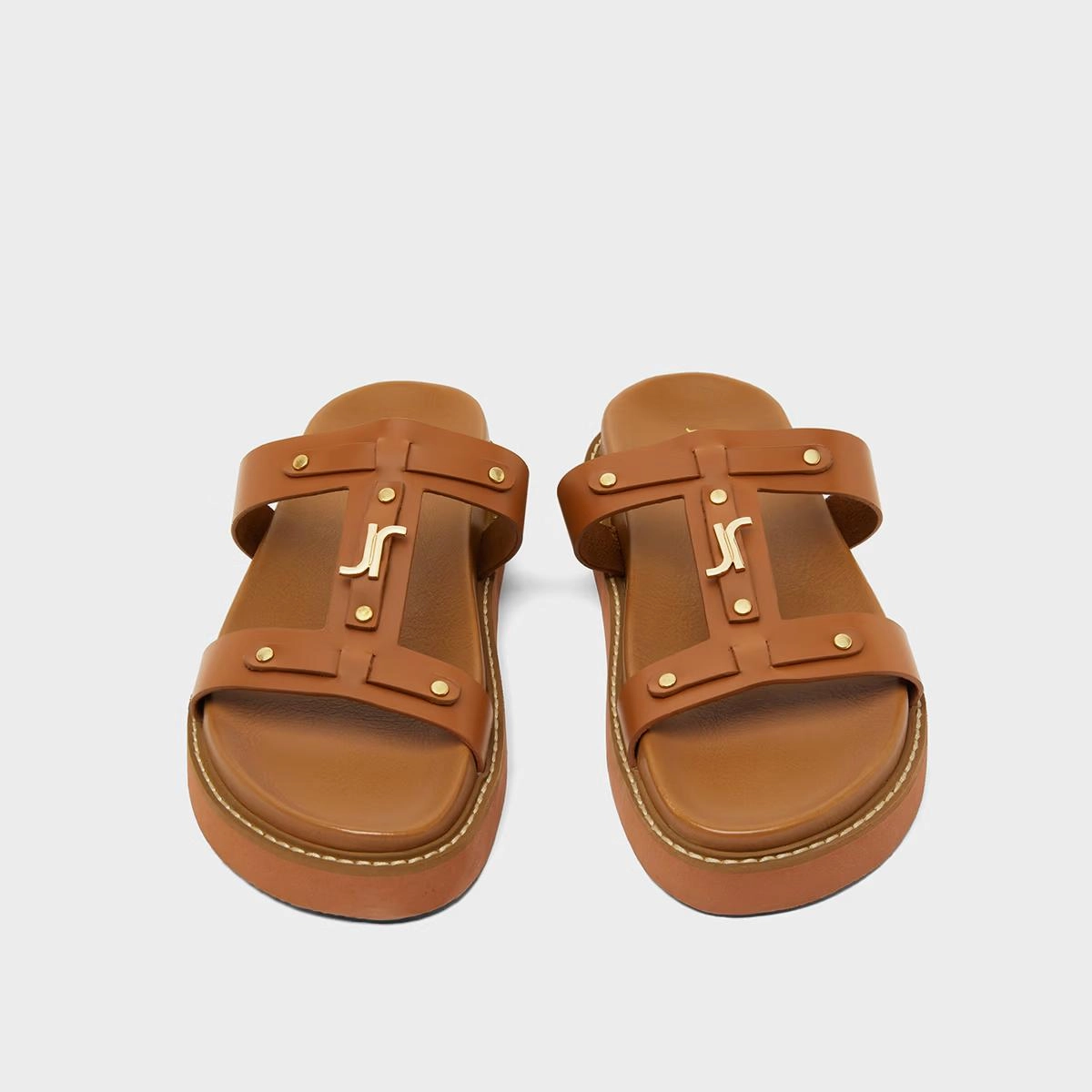585- Luana Cuir Glace Cognac Stylish Footwear