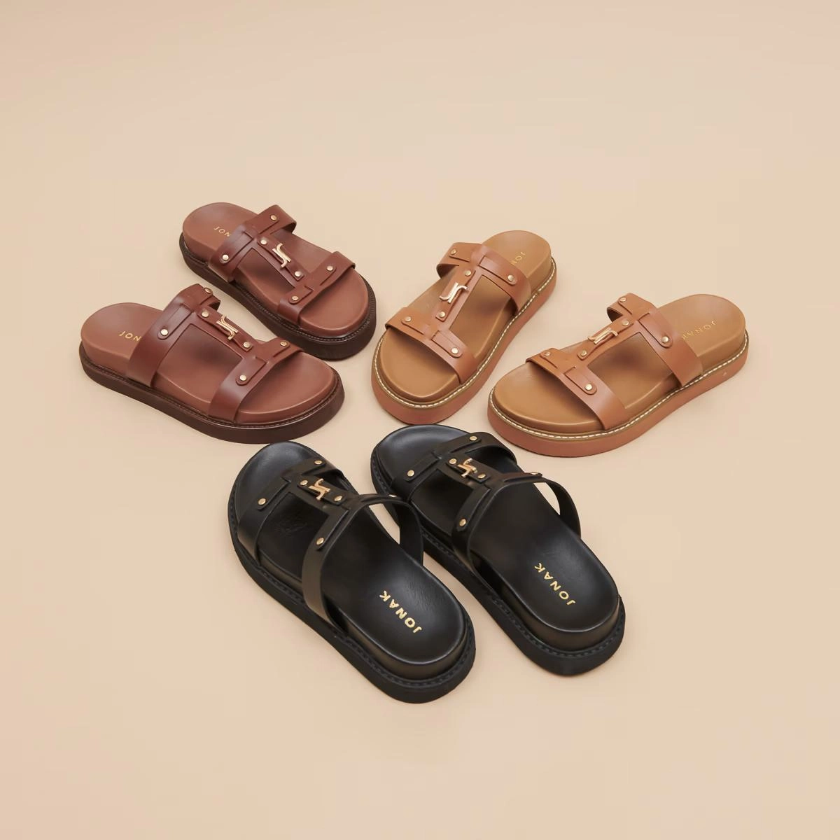 585- Luana Cuir Glace Marron Stylish Footwear