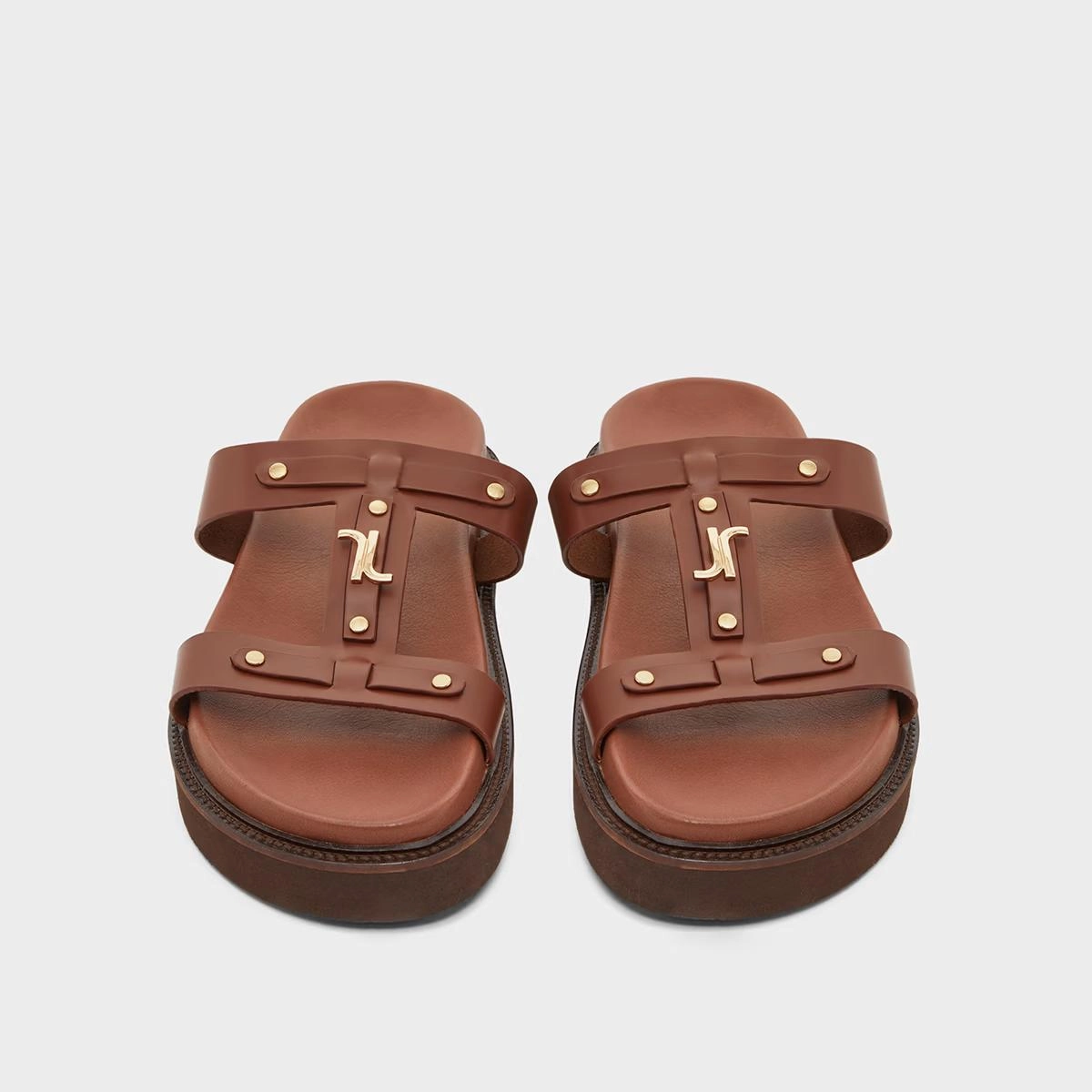 585- Luana Cuir Glace Marron Stylish Footwear