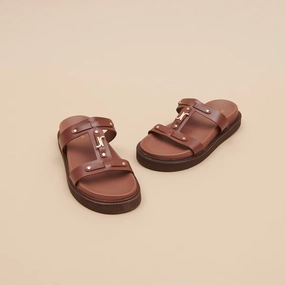 585- Luana Cuir Glace Marron Jonak women's stylish shoes with modern design