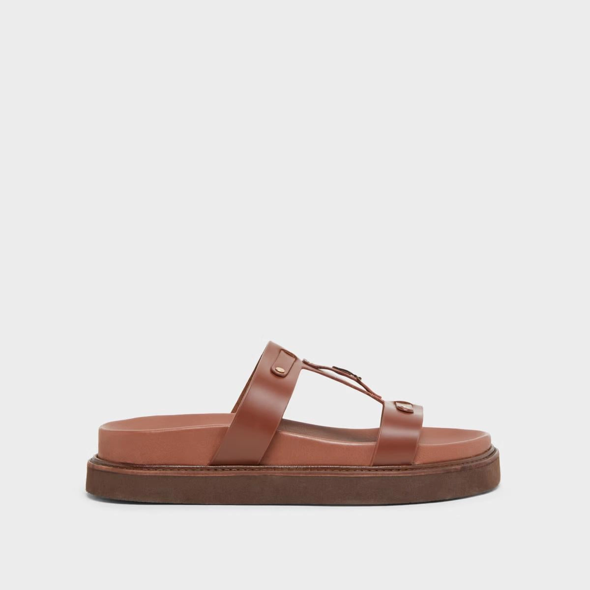 585- Luana Cuir Glace Marron Stylish Footwear