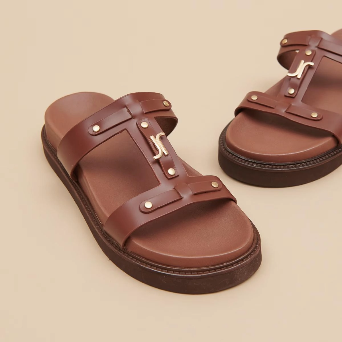 585- Luana Cuir Glace Marron Stylish Footwear