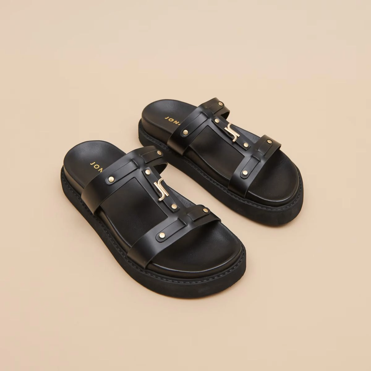 585- Luana Cuir Glace Noir Stylish Footwear