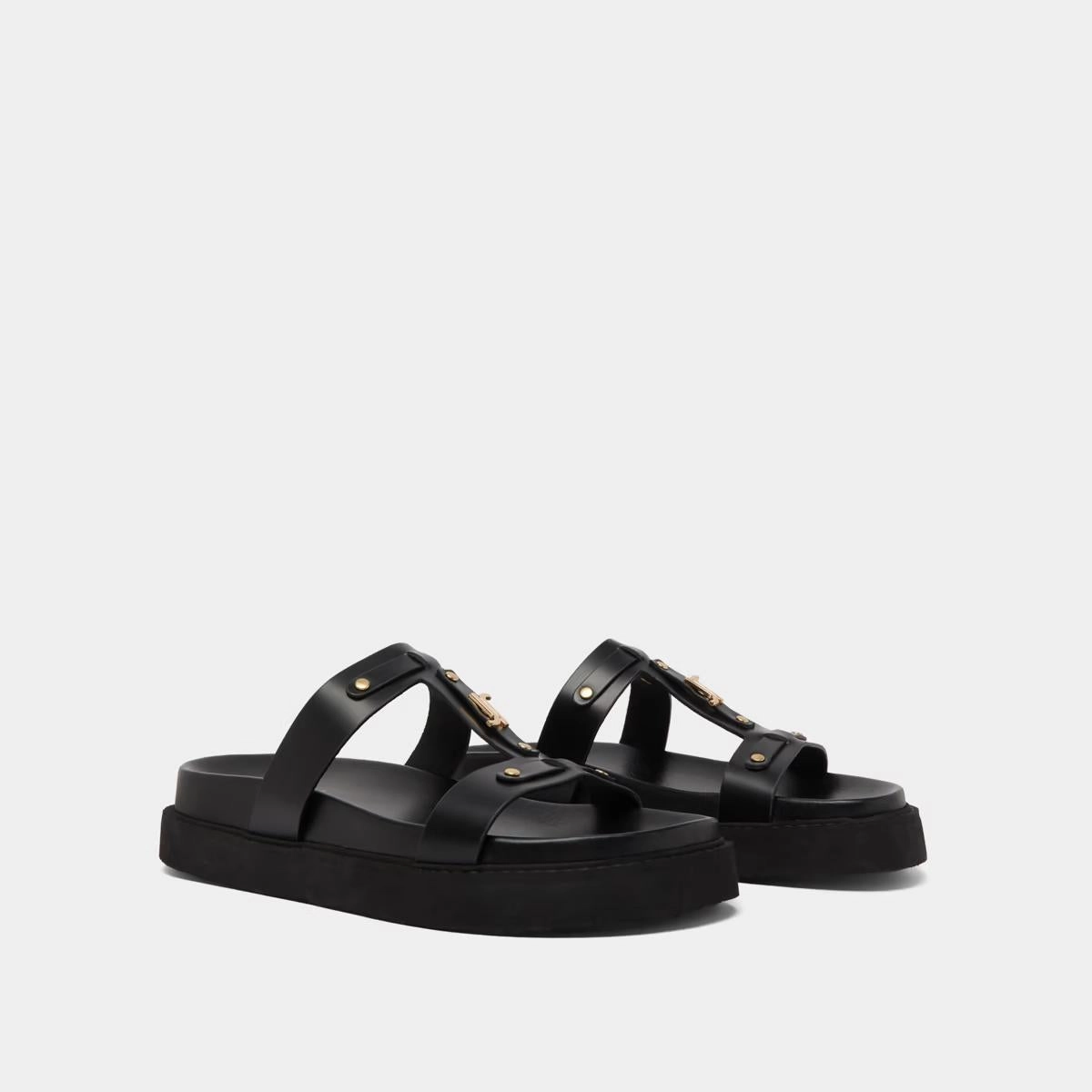 585- Luana Cuir Glace Noir Stylish Footwear