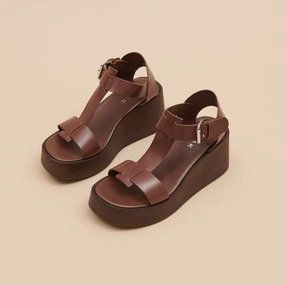 587- Estelle Cuir Marron-Fonce Jonak women's stylish shoes with modern design