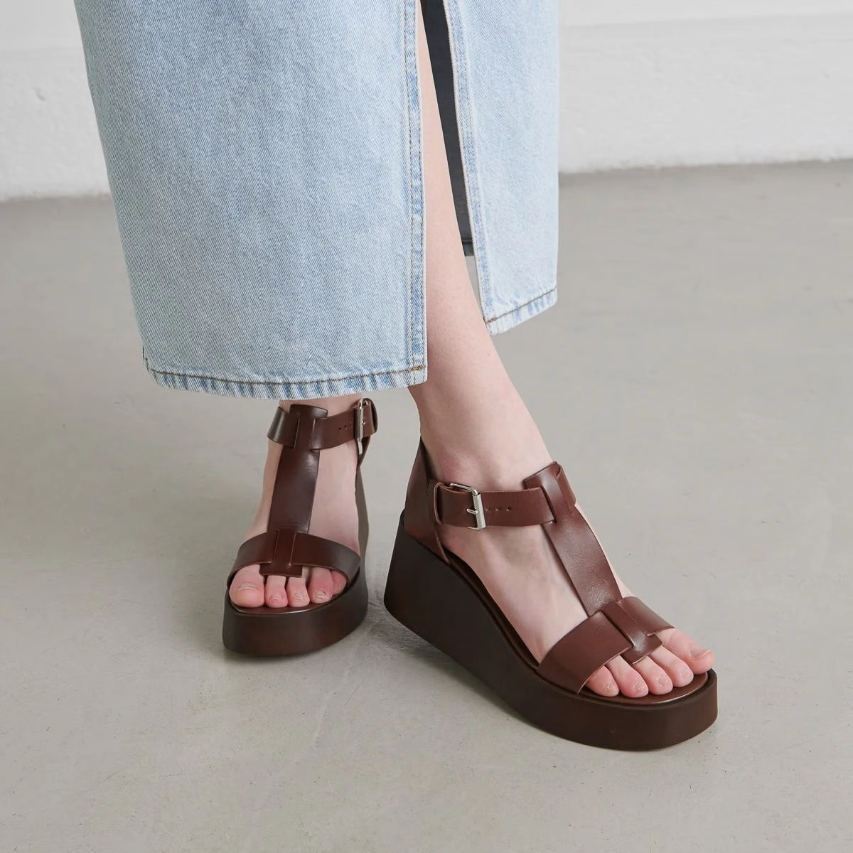 587- Estelle Cuir Marron-Fonce Stylish Footwear
