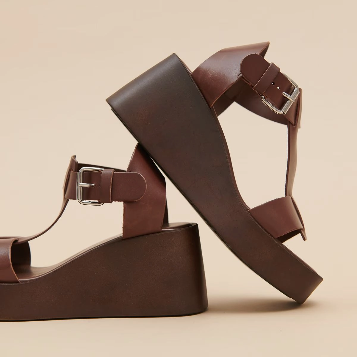 587- Estelle Cuir Marron-Fonce Stylish Footwear