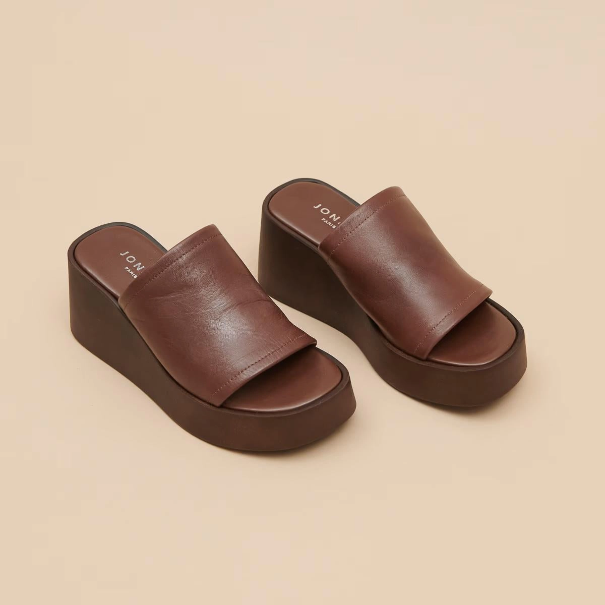 587- Eugene Cuir Marron-Fonce Stylish Footwear