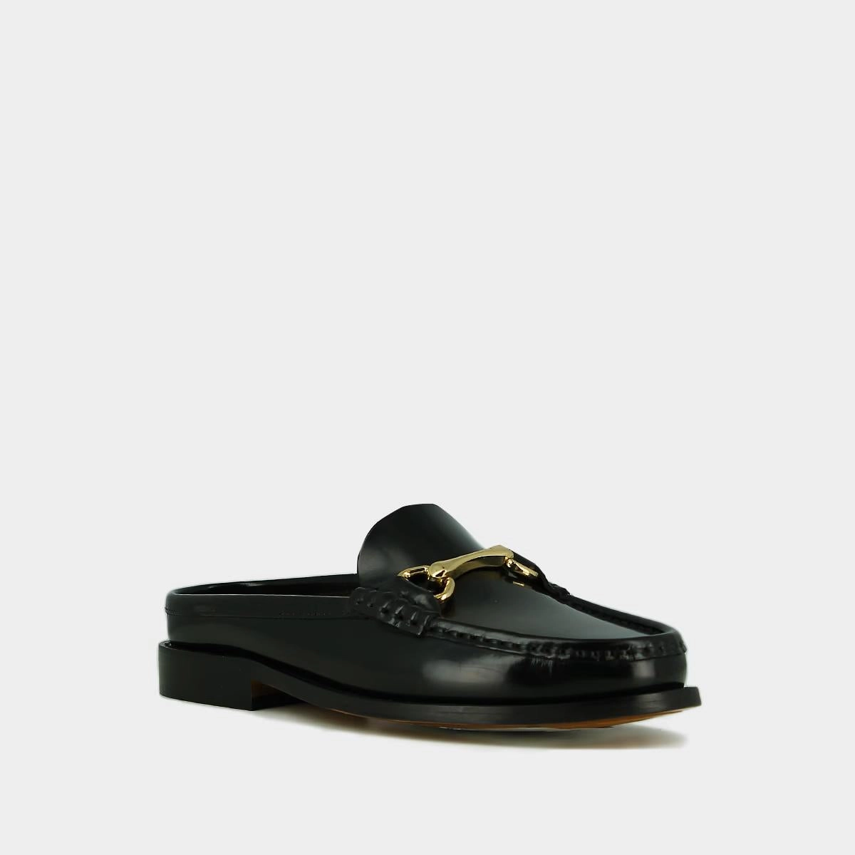 609-e Olivia Bis Cuir Glac Noir Stylish Footwear
