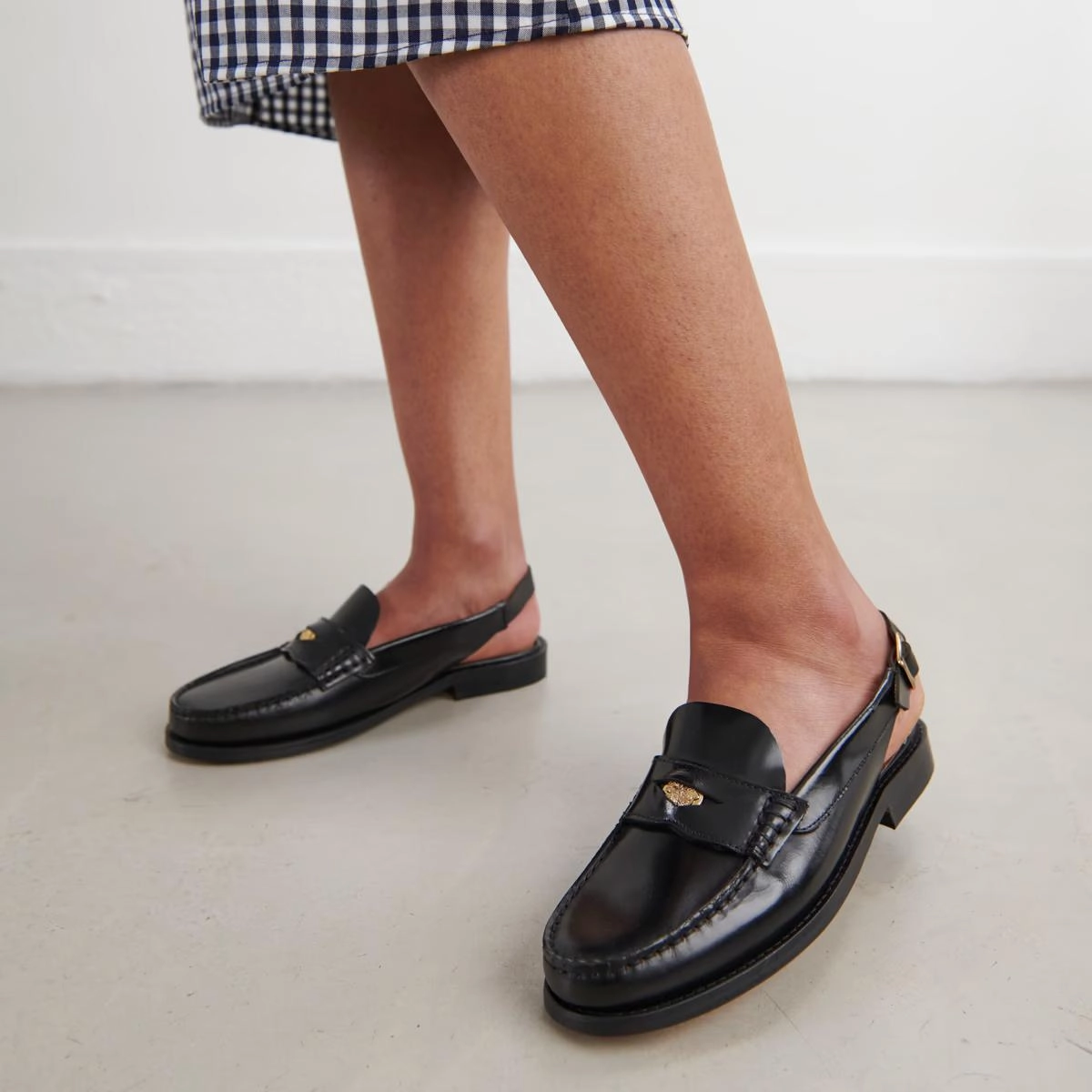 609- Oceane Cuir Glace Noir Stylish Footwear